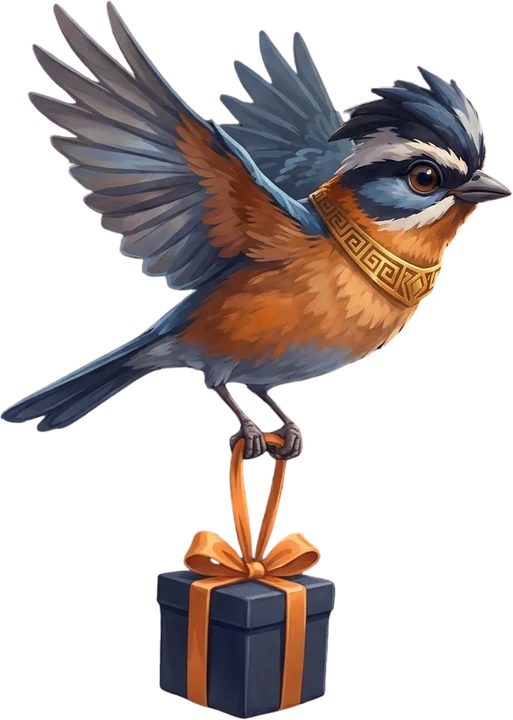 Chacum volando con un regalo